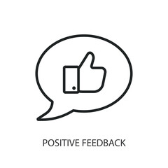 Positive feedback thin line vector icons.