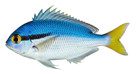 Isolated Blue-lined Pygmy Grunt or Pomadasys Furcatus fish tropical sea marine life