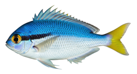 Isolated Blue-lined Pygmy Grunt or Pomadasys Furcatus fish tropical sea marine life