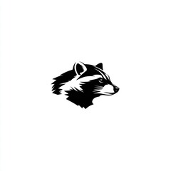 Black and white raccoon head logo vector illustration design