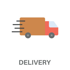 Delivery Flat Concept Simple Style Design Vector
