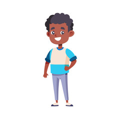 Young african man character animation set.