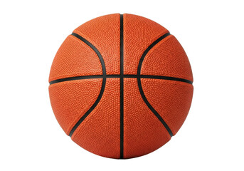 Fototapeta premium Close-up view of a basketball highlighting its texture and seams against a plain background