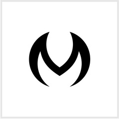 Minimalist black letter M logo design, a modern abstract initial concept ideal for branding, corporate identity, or digital graphic art on a clean white background