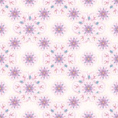 Flowers pink seamless floral pattern