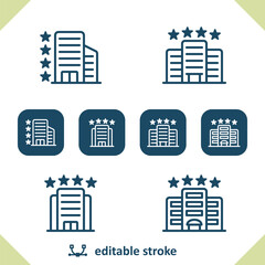 Hotel Icons. Resort, Building Icon