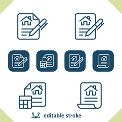 Lease Agreement Icons. Mortgage, Contract, Document Icon