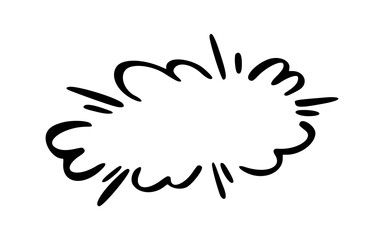 Hand Drawn Explosion Cloud or Comic Pop Art Bubble