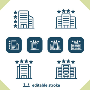 Hotel Icons. Resort, Building Icon