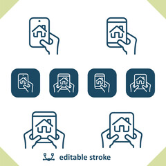 Smart Home Icons. House, Technology, Smartphone, Tablet Icon
