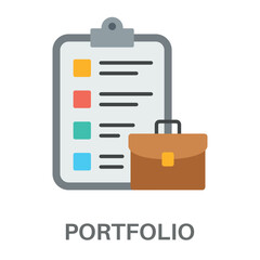 Portfolio Flat Concept Simple Style Design Vector