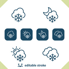 Weather Icons. Snowing, Snow, Snowflake, Cloud, Winter