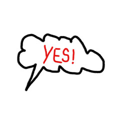 Handmade Cloud Speech Bubble with Rough Outline and 