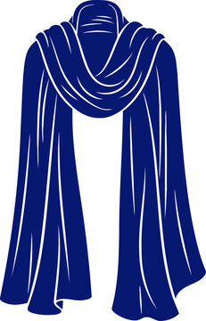 blue scarf silhouette design clip art preview