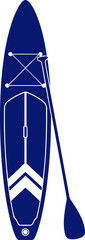 paddleboarding serenity a majestic blue sup graphic, isolated on transparent background