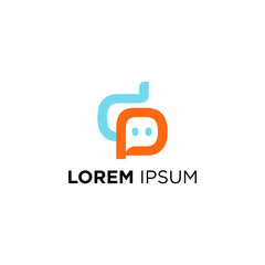 Fototapeta premium dp Bot Talk logo design ideas