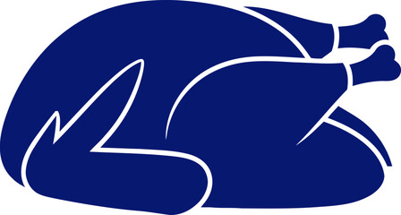 Obraz premium roasted turkey silhouette a midnight blue thanksgiving icon, isolated on transparent background