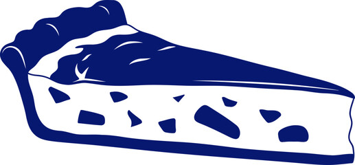 scrumptious blue pie slice a delightful graphic, isolated on transparent background