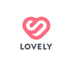 Red heart - vector logo template. Design element. Charity and philanthropy.