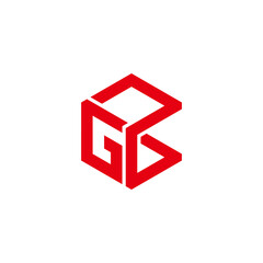 letter gpd abstract hexagon simple linear logo vector