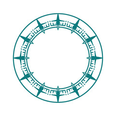 Mystical teal circle emblem design, perfect for branding, logos, and spiritual themes