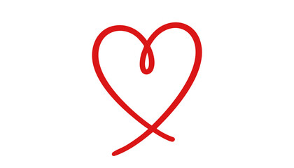 Simple drawing heart line element design