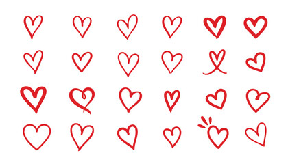 Collection of drawing heart line element design