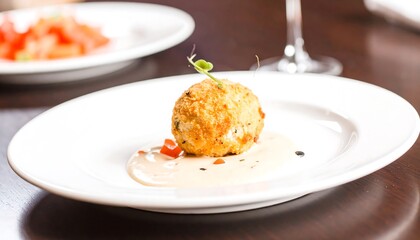 Gourmet appetizer on a white plate