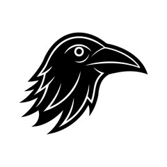 A Crow Head Vector Illustration