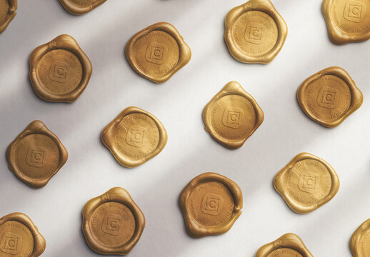 Metallic Wax Seals Diagonal Mockup