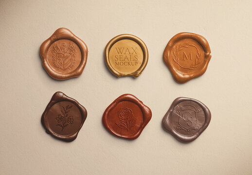 Metallic Wax Seals Mockup