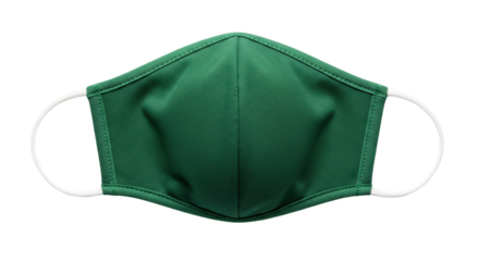 Isolated green face mask for protection from viruses, bacteria and air pollution use