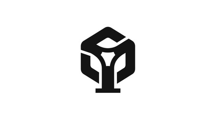 Abstract hexagonal geometric logo design icon.