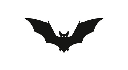 Fototapeta premium Black Bat Silhouette Flying with Spread Wings.