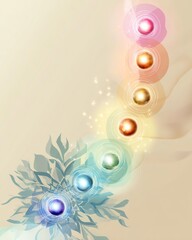 Abstract illustration with colorful orbs and leaves. Chakra awakening system, chakra awakening system for clarity, proven chakra awakening system unlocking success