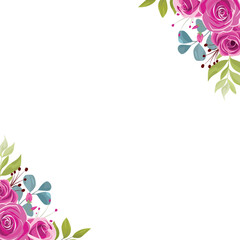 wedding frame with beautiful rose bouquet decoration vector greetings  © Ravi Vadhiya 