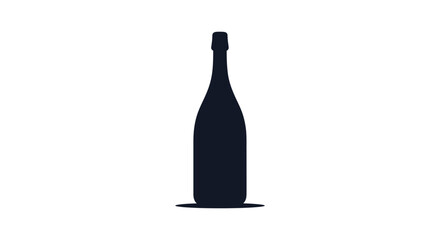 Simple black silhouette of a champagne bottle icon.