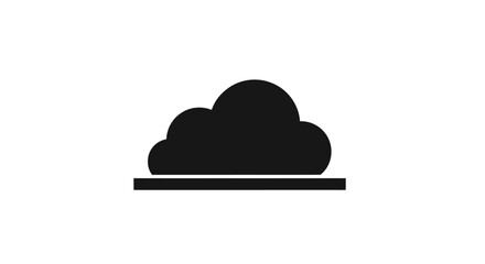 Cloud Icon with Horizontal Line Symbolizing Cloud Computing and Data Storage.