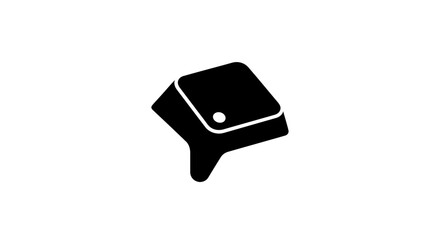 Geometric thumbs down dislike icon in black.