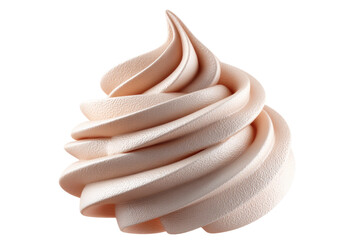 Close-up of vanilla swirl soft serve ice cream on black background, cut out