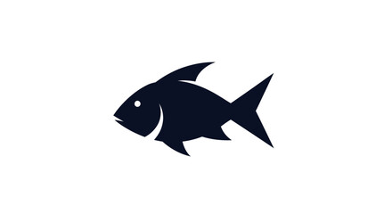 Simple Silhouette of a Dark Fish Icon for Design.