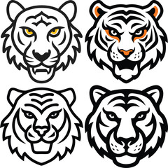 Tiger head logo vector illustration background white