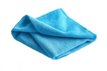 Blue Microfiber Cleaning Cloth on white background