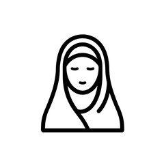 Simple black Muslim Woman Icon