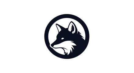 Majestic Fox Head Profile in Circle Logo.