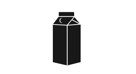 Milk carton or juice box black silhouette.