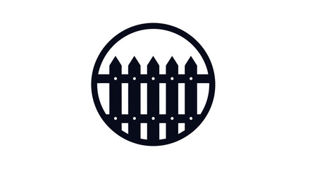 Simple Black and White Wooden Fence Design.