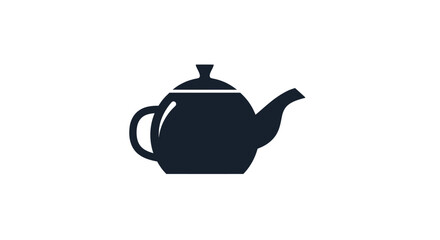Silhouette of a Classic Teapot with Lid and Handle.