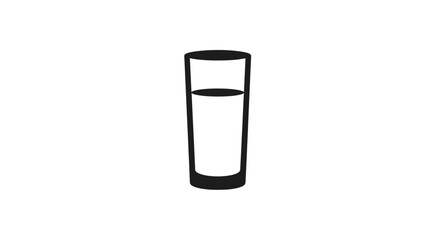 Simple black and white icon of a glass of water.