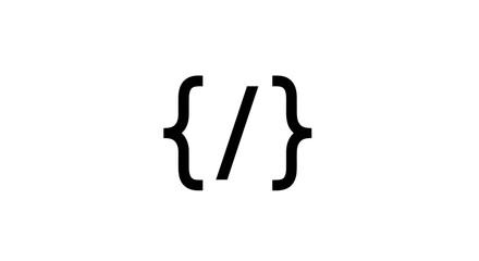Stylized Curly Braces with Forward Slash Symbolizing Code or Programming.